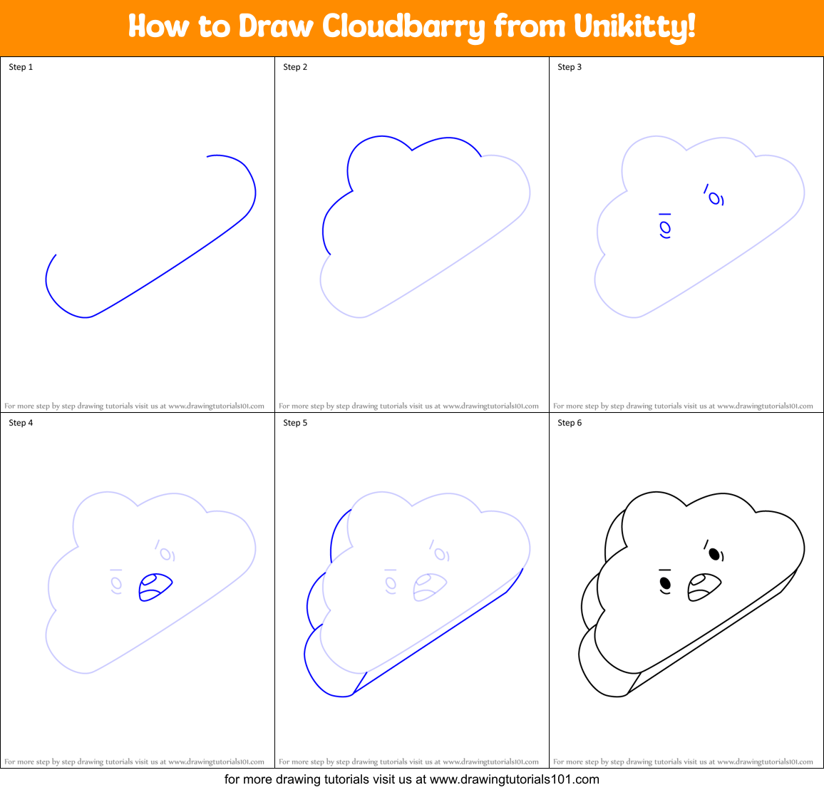 How to Draw Cloudbarry from Unikitty! Printable Step by Step