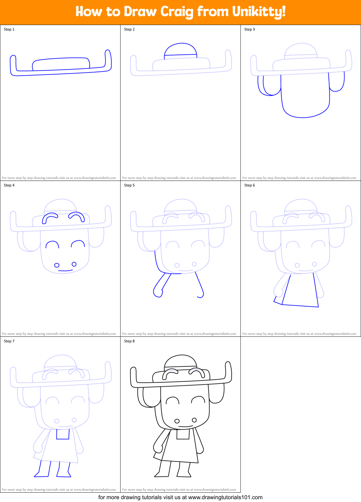 How to Draw Craig from Unikitty! Printable Step by Step