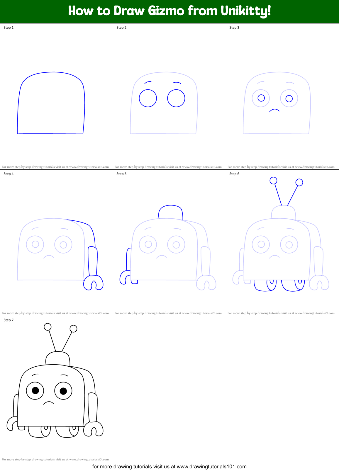 How to Draw Gizmo from Unikitty! Printable Step by Step