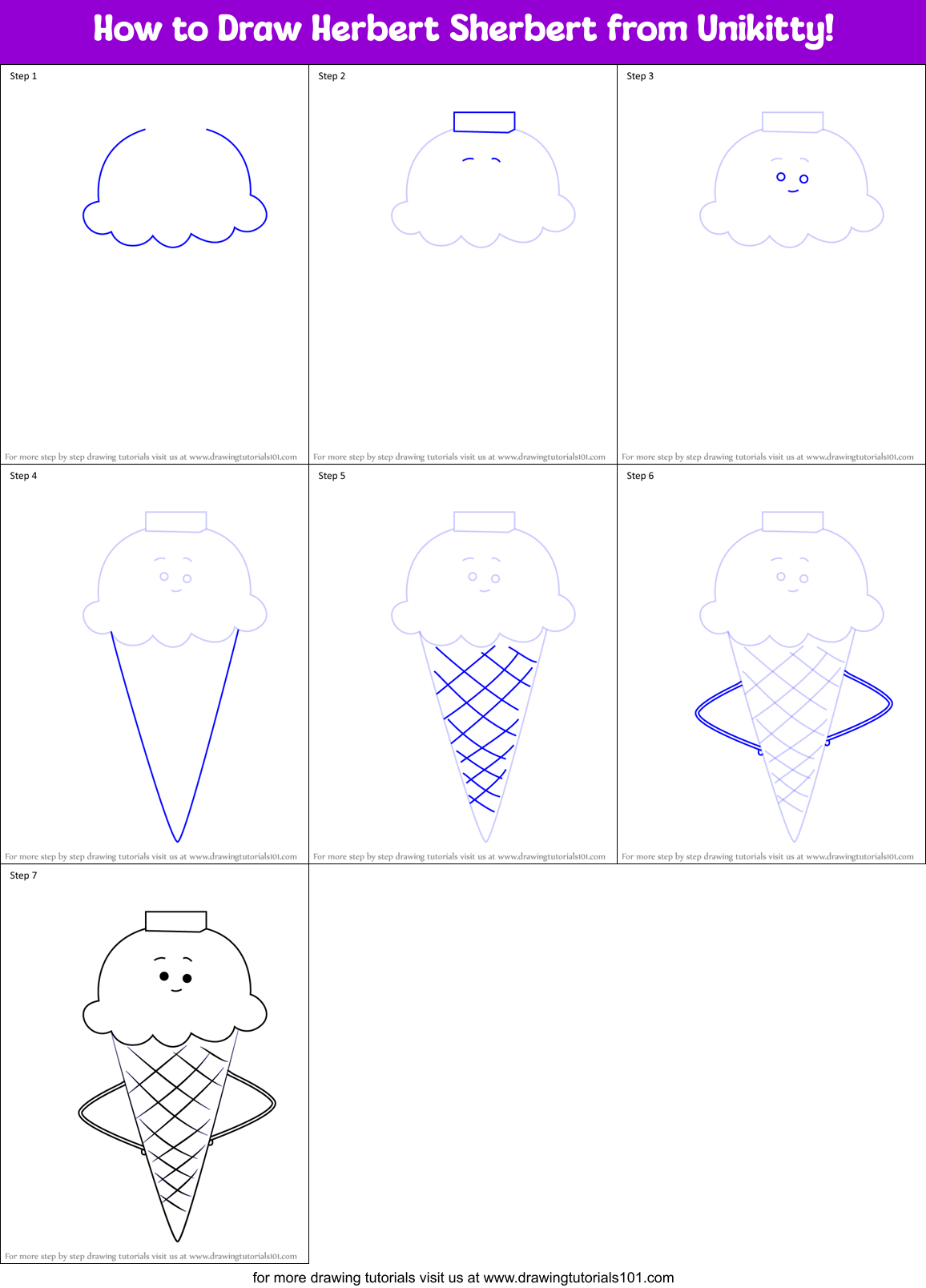 How to Draw Herbert Sherbert from Unikitty! Printable Step by Step