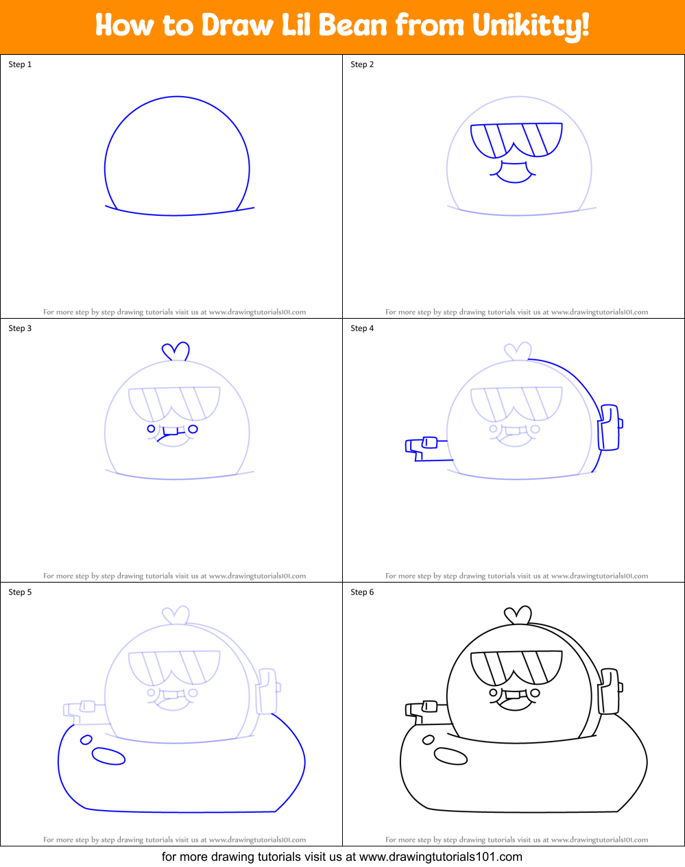 How to Draw Lil Bean from Unikitty! Printable Step by Step