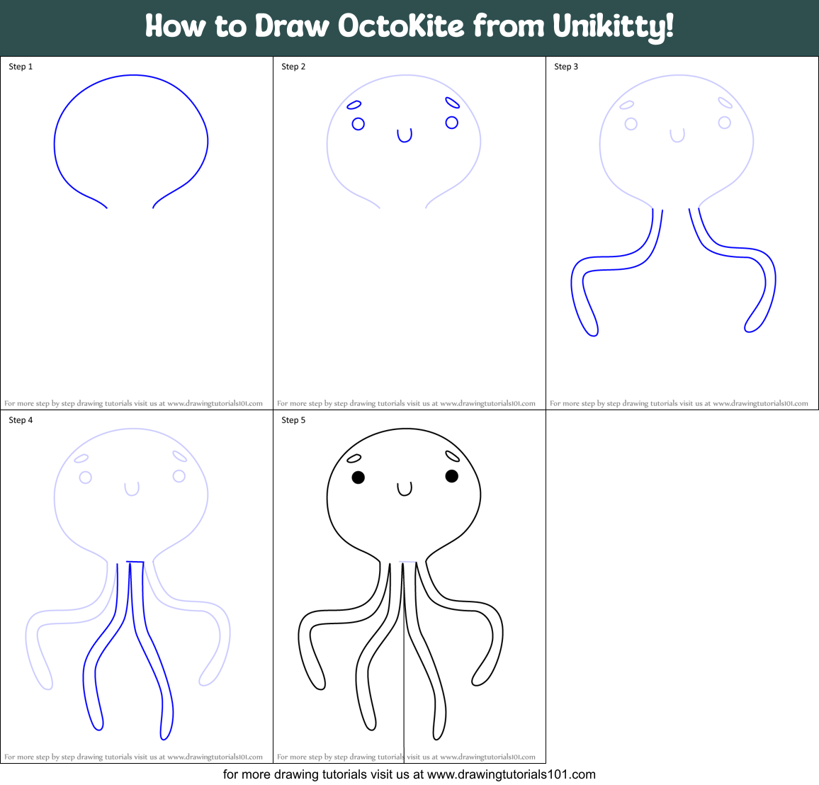 How to Draw OctoKite from Unikitty! Printable Step by Step