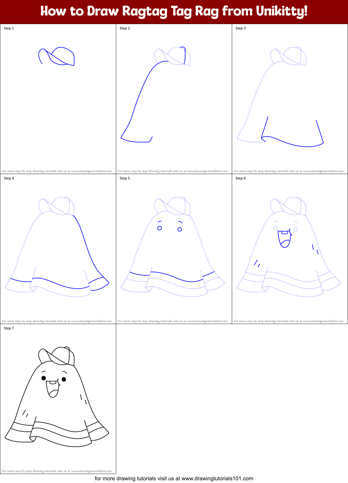 How to Draw Ragtag Tag Rag from Unikitty! Printable Step by Step