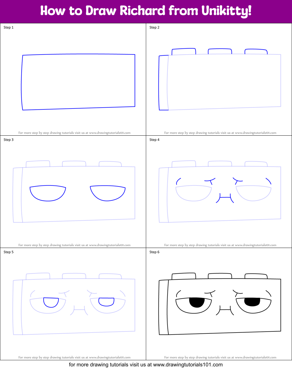 How to Draw Richard from Unikitty! Printable Step by Step