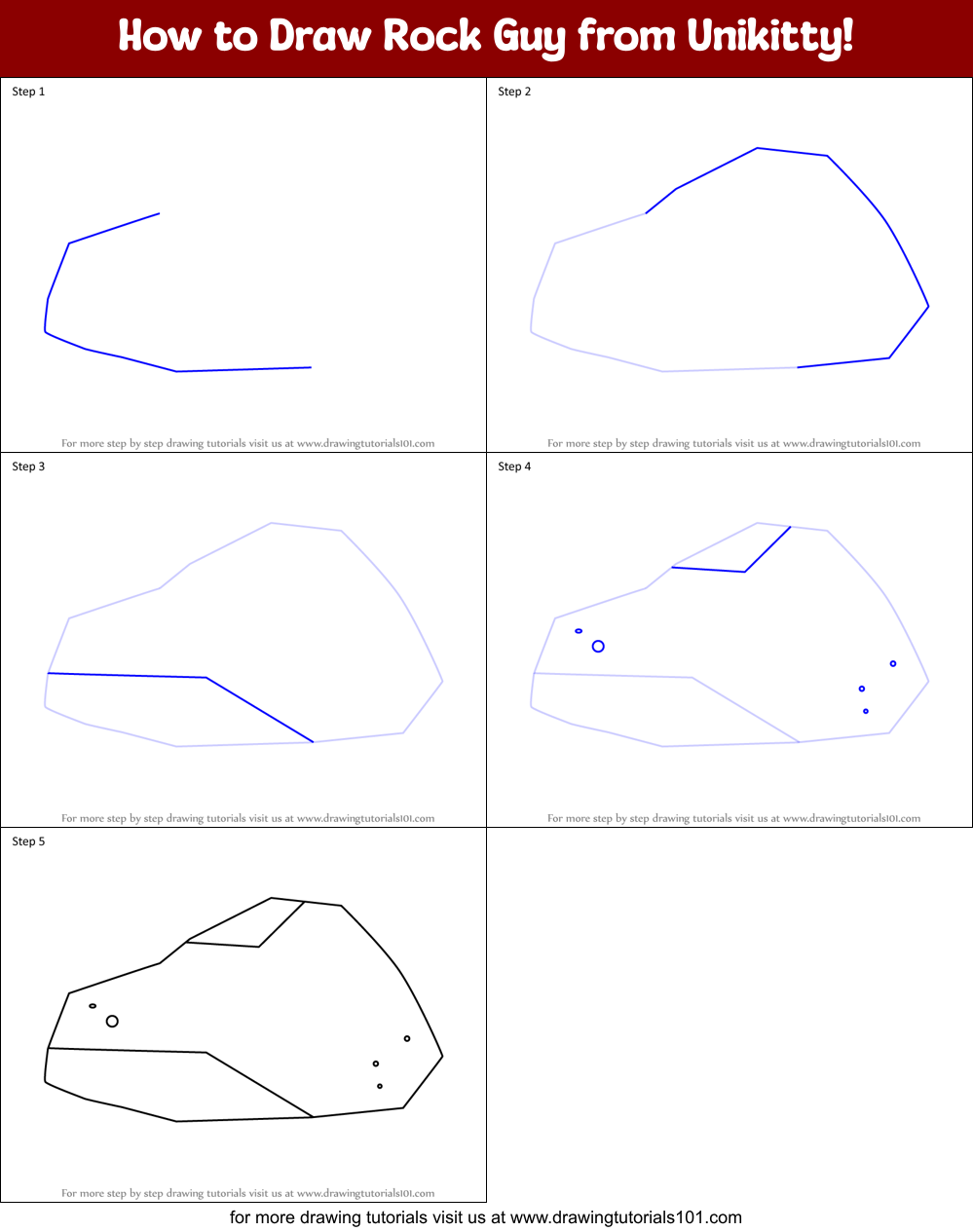 How to Draw Rock Guy from Unikitty! Printable Step by Step