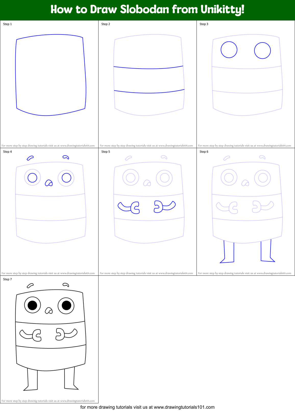 How to Draw Slobodan from Unikitty! Printable Step by Step