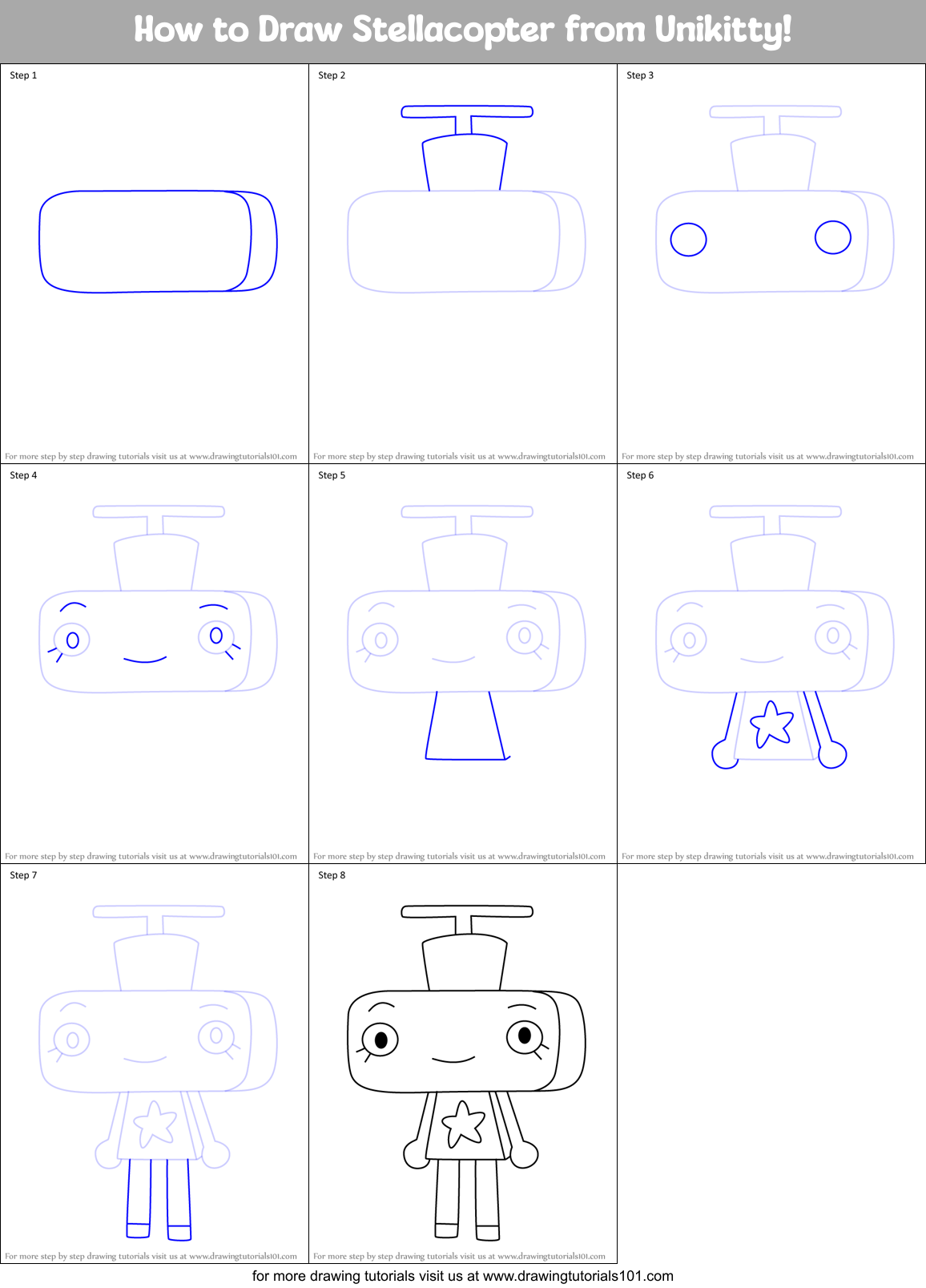 How to Draw Stellacopter from Unikitty! Printable Step by Step