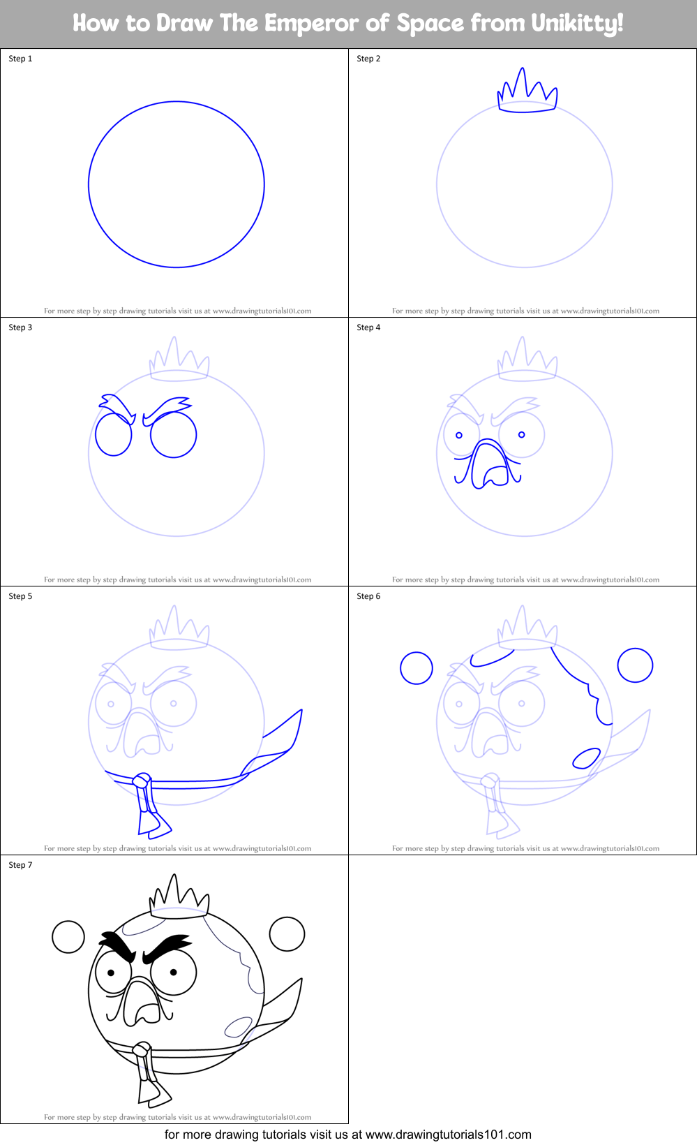 How to Draw The Emperor of Space from Unikitty! Printable Step by Step