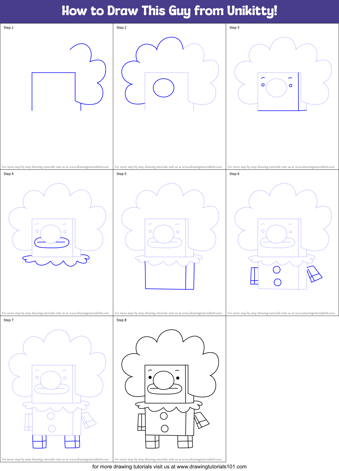 How to Draw This Guy from Unikitty! Printable Step by Step