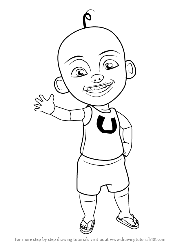 Step by Step How to Draw Upin  from Upin  Ipin  