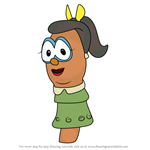 How to Draw Cassie Cassava from VeggieTales in the City