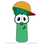 How to Draw Junior Asparagus from VeggieTales in the City