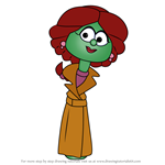 How to Draw Petunia Rhubarb from VeggieTales in the City