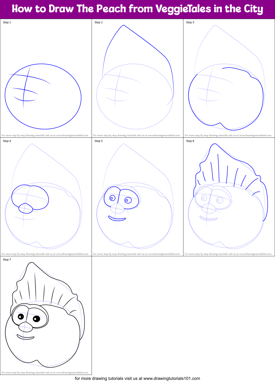 How to Draw The Peach from VeggieTales in the City (VeggieTales in the ...