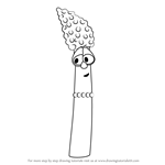 How to Draw Mom Asparagus from VeggieTales