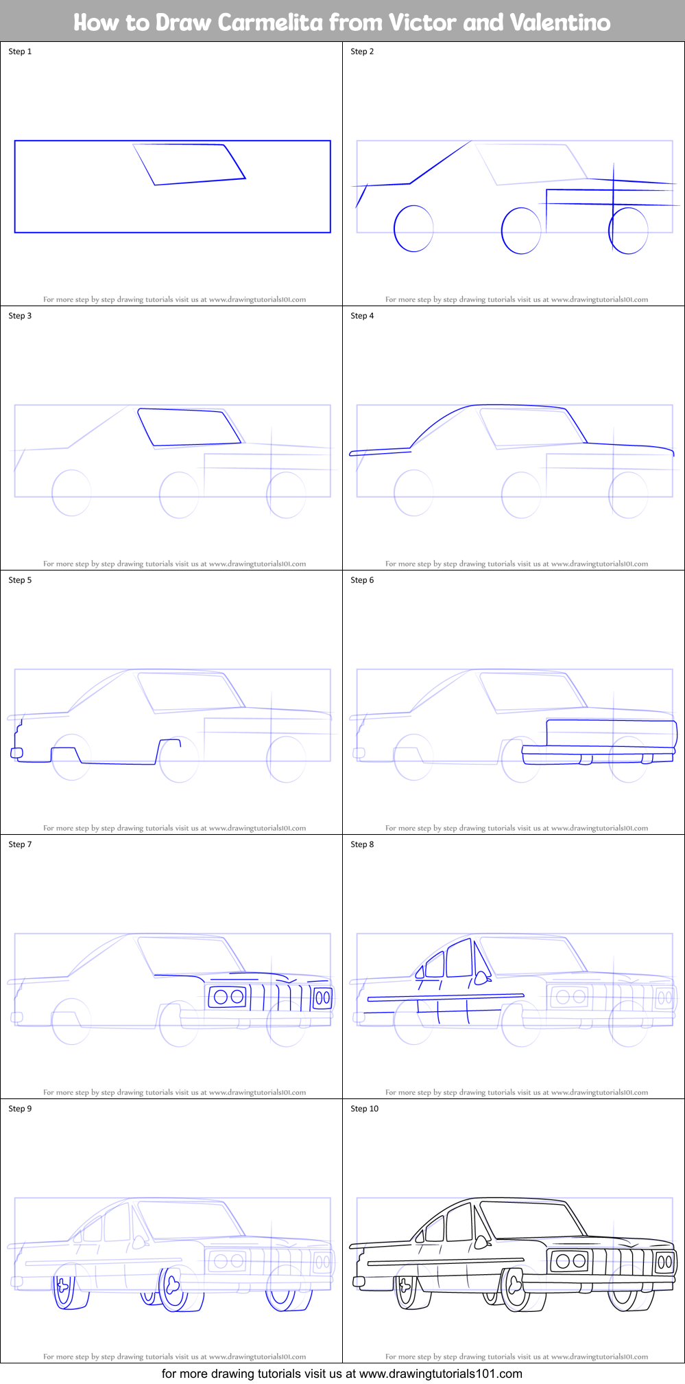 How to Draw Carmelita from Victor and Valentino Printable Step by Step