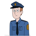 How to Draw Officer Harris from We Bare Bears