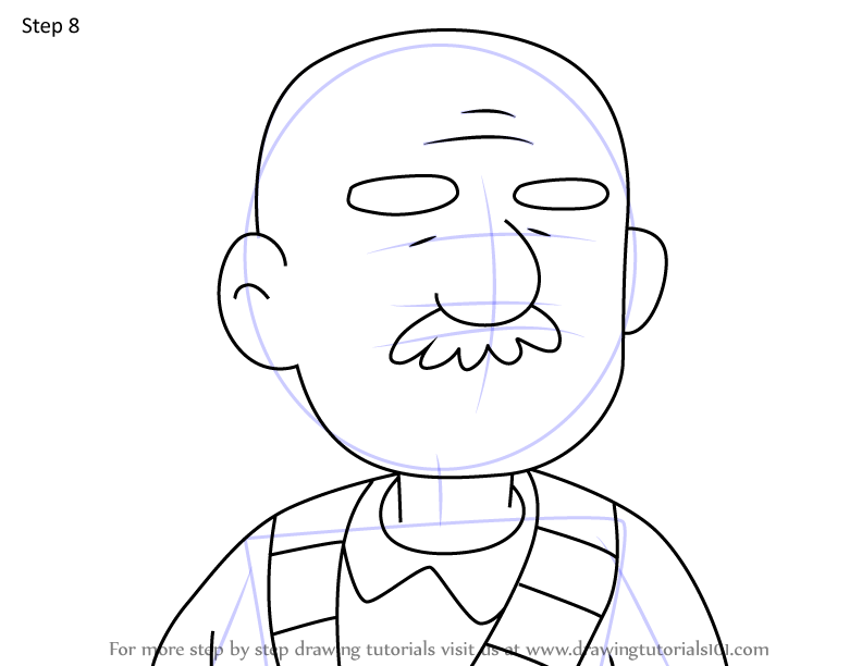 How to Draw Pet Shoppe Owner from We Bare Bears (We Bare Bears) Step by