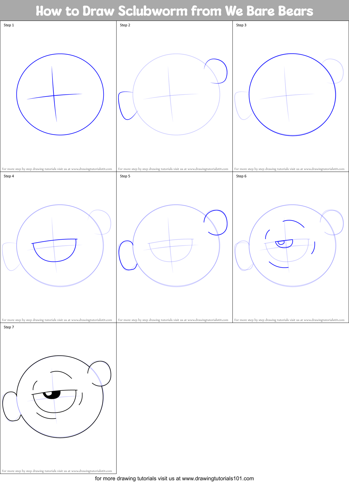 How to Draw Sclubworm from We Bare Bears Printable Step by Step
