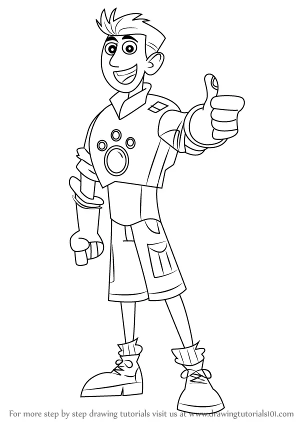 Learn How To Draw Chris Kratt From Wild Kratts Wild Kratts Step By Step Drawing Tutorials