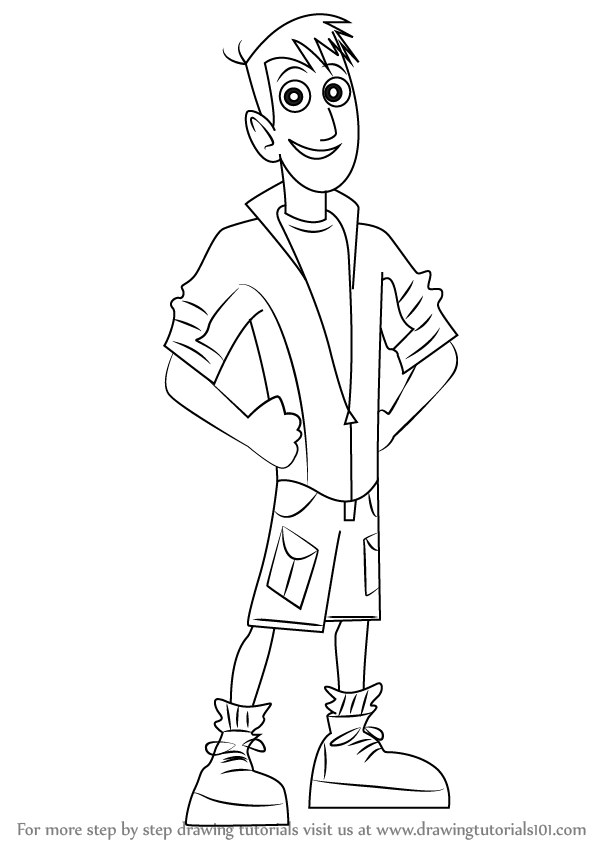 Step by Step How to Draw Martin Kratt from Wild Kratts