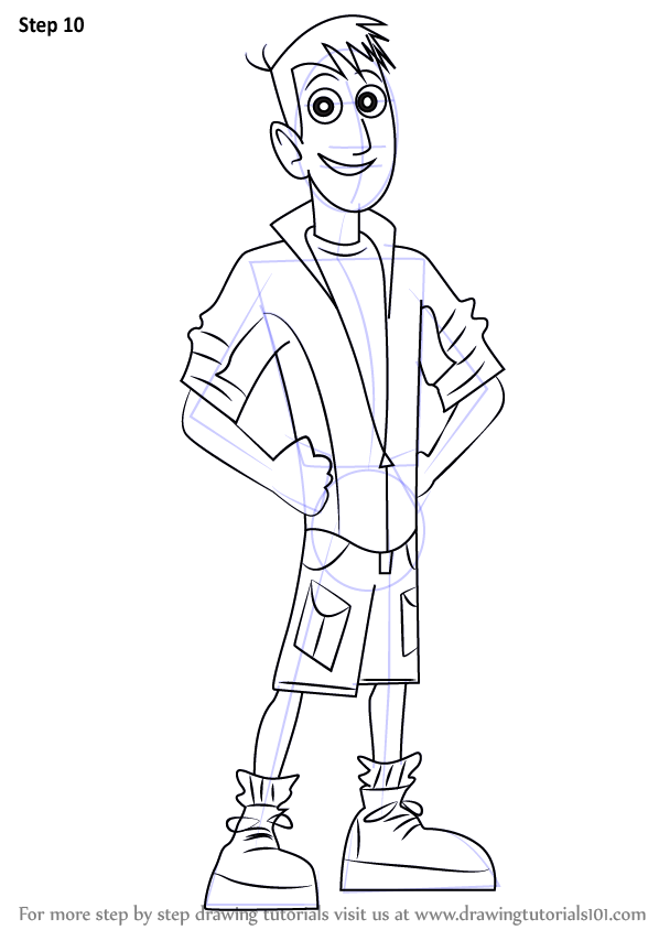 Step by Step How to Draw Martin Kratt from Wild Kratts : DrawingTutorials101.com