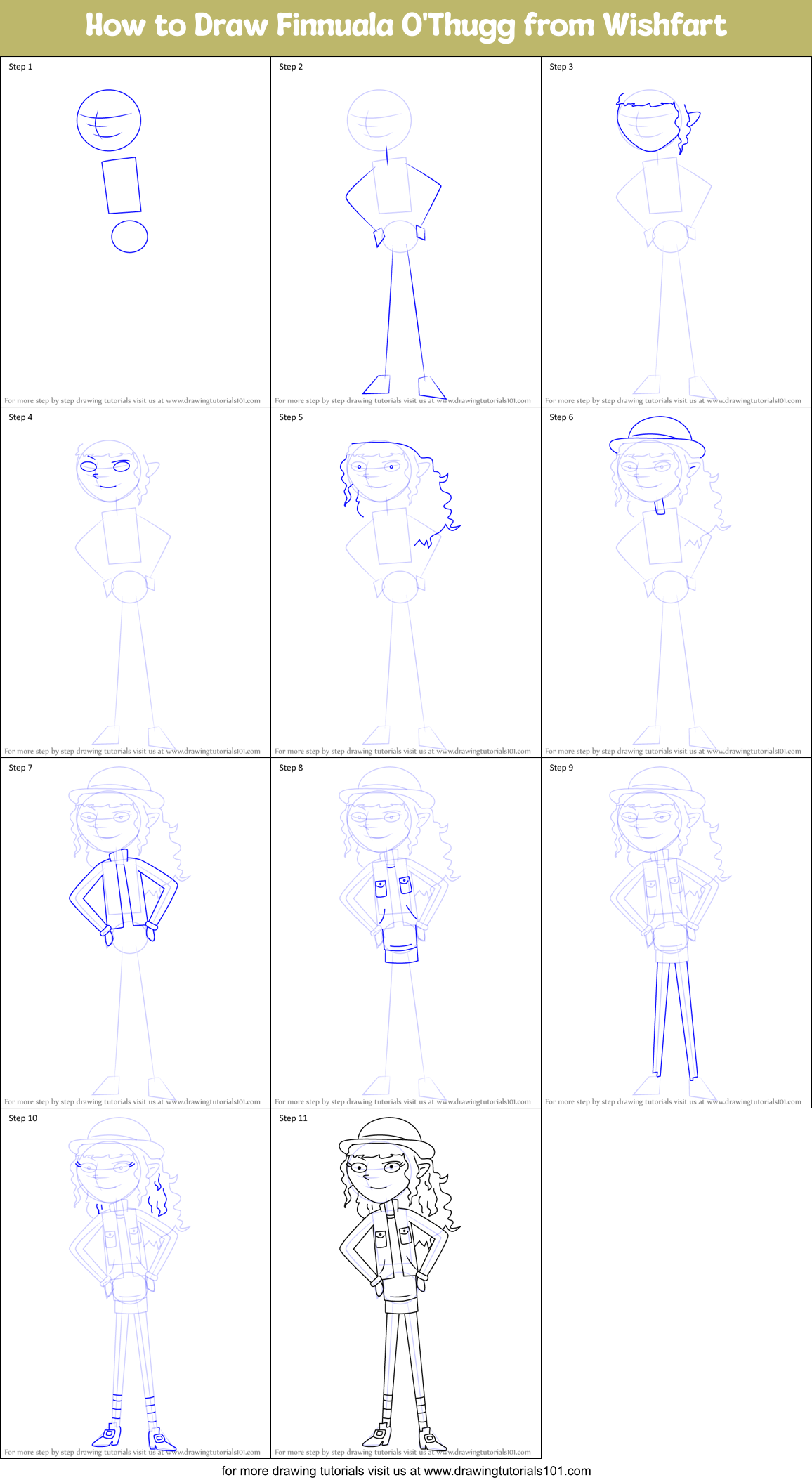 How to Draw Finnuala O'Thugg from Wishfart Printable Step by Step