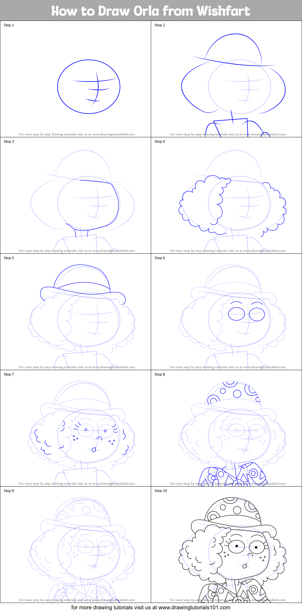 How to Draw Orla from Wishfart Printable Step by Step