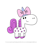 How to Draw Princess the Pinky Dot Uni-Horn from Wow! Wow! Wubbzy!