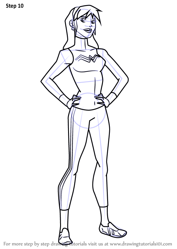 Learn How to Draw Wonder Girl from Young Justice (Young Justice) Step