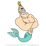 How to Draw King Neptune from Zig & Sharko