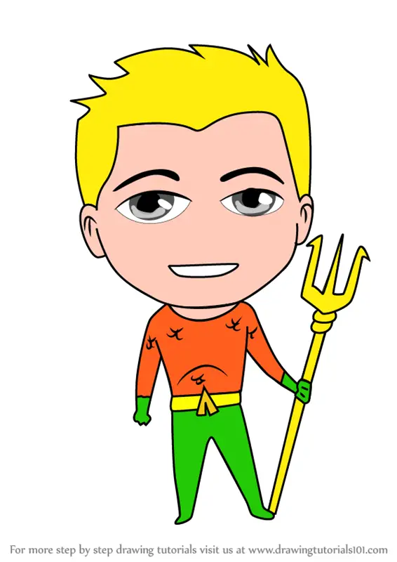 Learn How to Draw Chibi Aquaman (Chibi Characters) Step by Step : Drawing  Tutorials