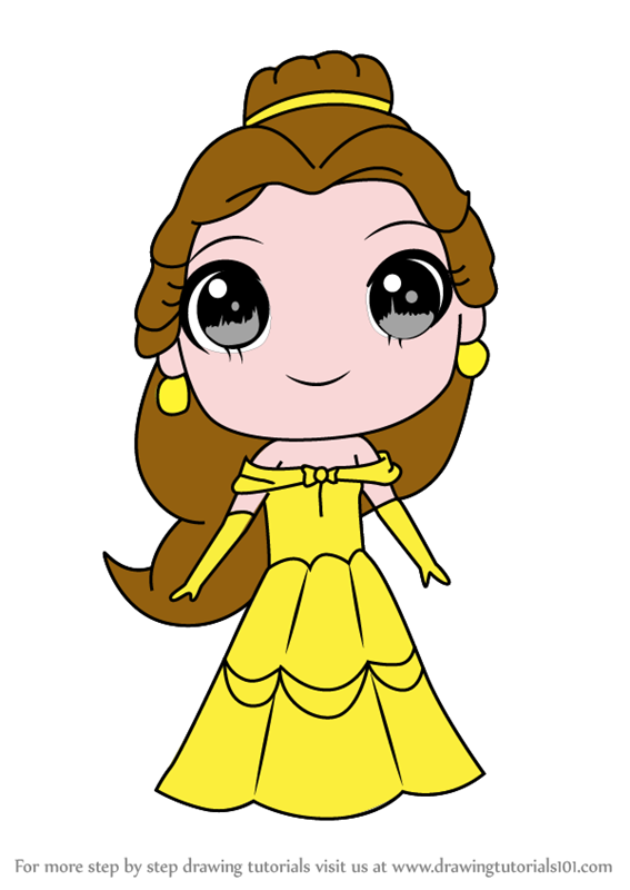 Learn How To Draw Chibi Belle From Beauty And The Beast Chibi Characters Step By Step Drawing Tutorials