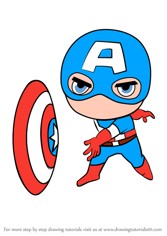 how to draw Chibi Captain America step 0