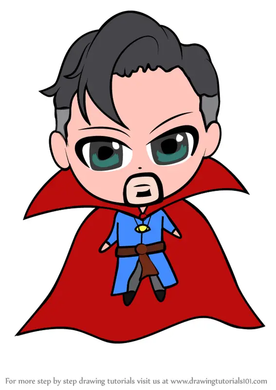 Learn How to Draw Chibi Dr. Strange (Chibi Characters) Step by Step :  Drawing Tutorials
