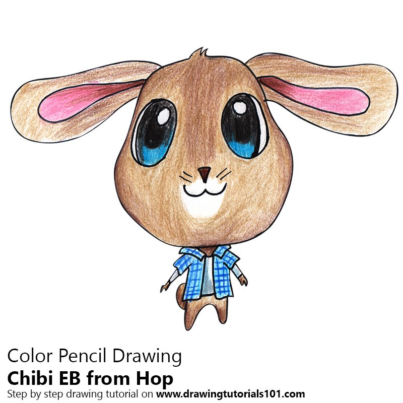 How to Draw Chibi EB From Hop by Color Pencils