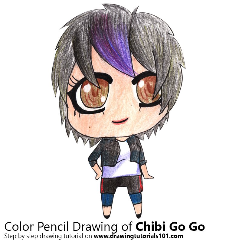How to Draw Chibi Go Go from Golan the Insatiable by Color Pencils