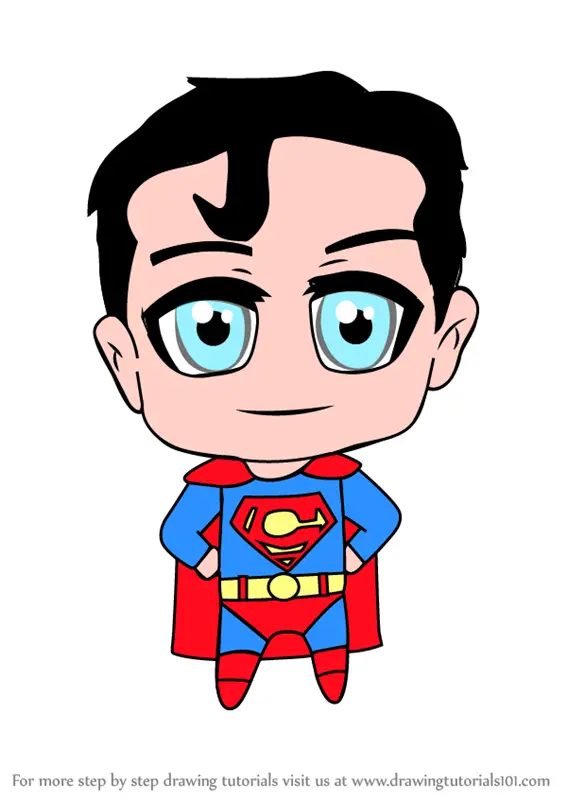 Learn How to Draw Chibi Superman (Chibi Characters) Step by Step : Drawing  Tutorials