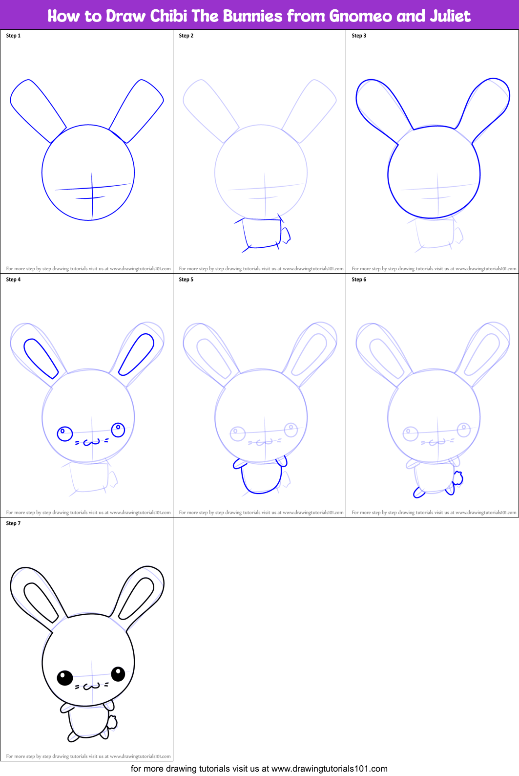How to Draw Chibi The Bunnies from Gnomeo and Juliet (Chibi Characters ...