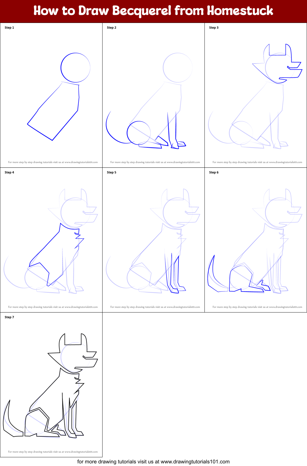 How to Draw Becquerel from Homestuck Printable Step by Step