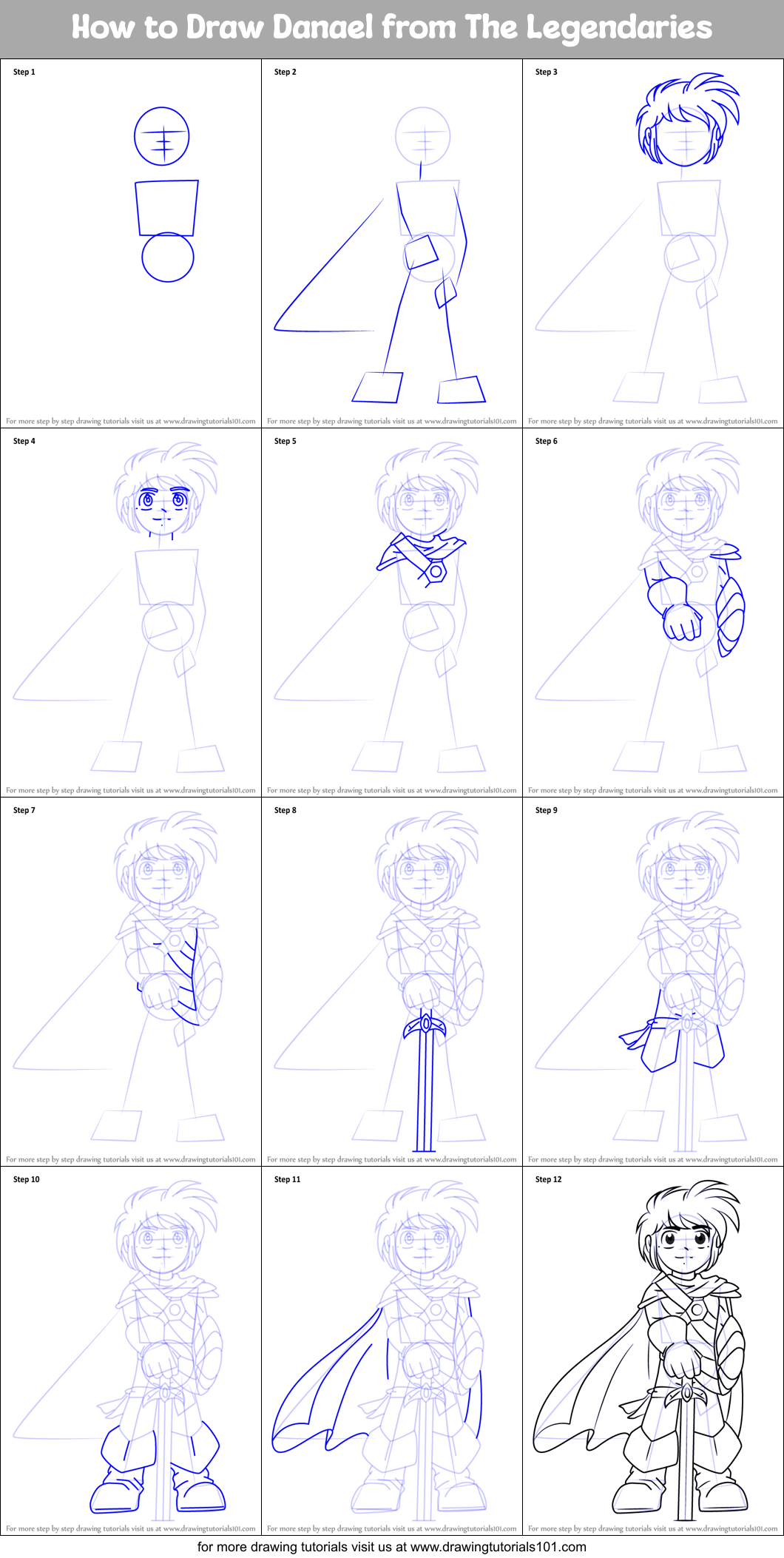 How to Draw Danael from The Legendaries Printable Step by Step