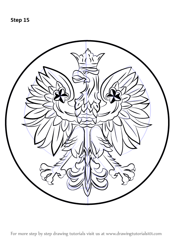 How to Draw Polish Eagle (Poland) Step by Step | DrawingTutorials101.com