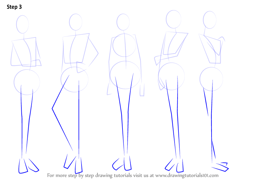 Learn How To Draw Anime Body Female Body Step By Step Drawing Tutorials