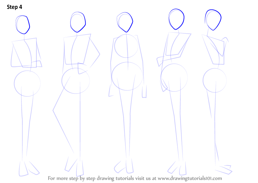 Learn How to Draw Anime Body - Female (Body) Step by Step : Drawing