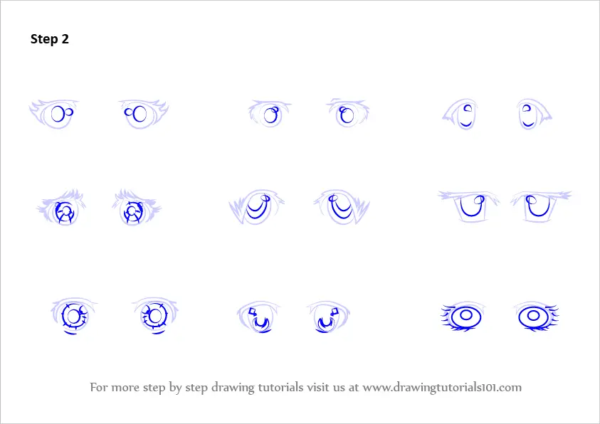 Learn How To Draw Anime Eyes Female Eyes Step By Step