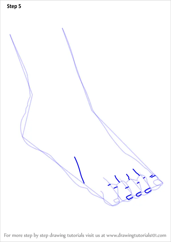 Learn How to Draw Realistic Foot with Pencils (Feet) Step by Step
