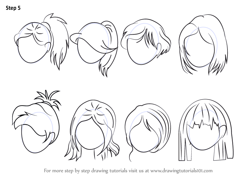 How to Draw a Manga Girl with Long Hair Front View  StepbyStep  Pictures  How 2 Draw Manga