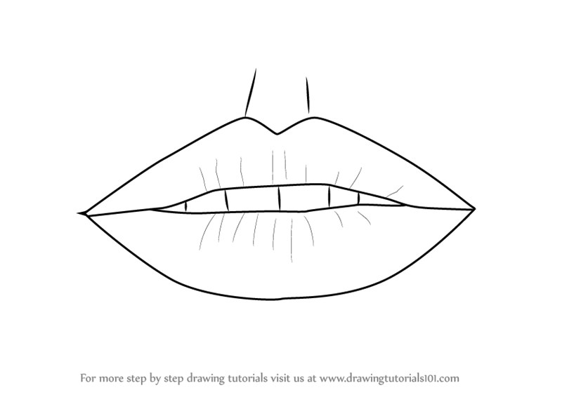 Three to realistic step step draw easy how lips by for juniors