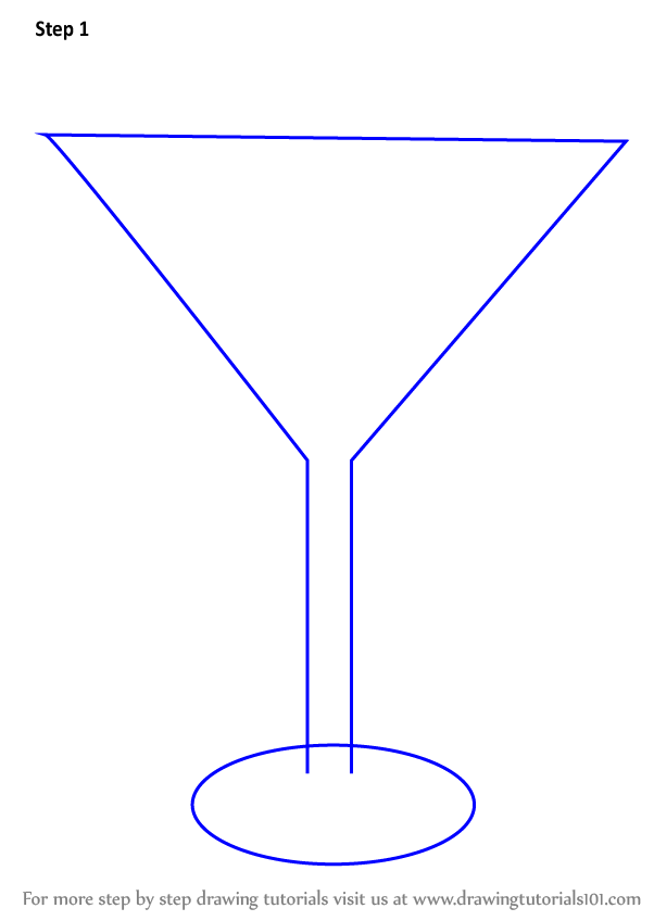 Learn How to Draw a Martini (Drinks) Step by Step : Drawing Tutorials