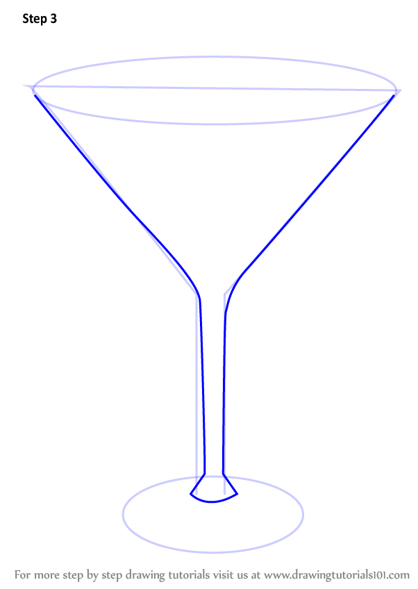 Learn How to Draw a Martini (Drinks) Step by Step : Drawing Tutorials